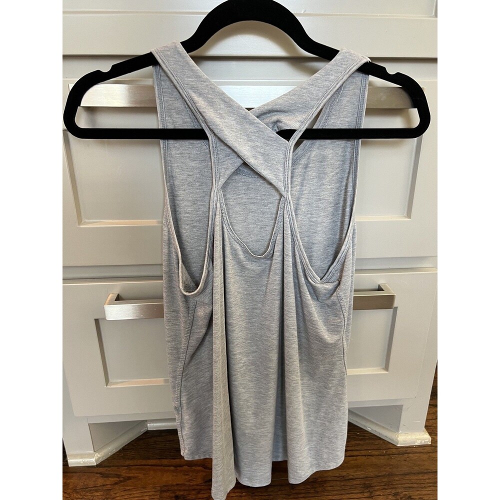 Athleta Womens Essence Tie Tank Grey Size Small Workout Top